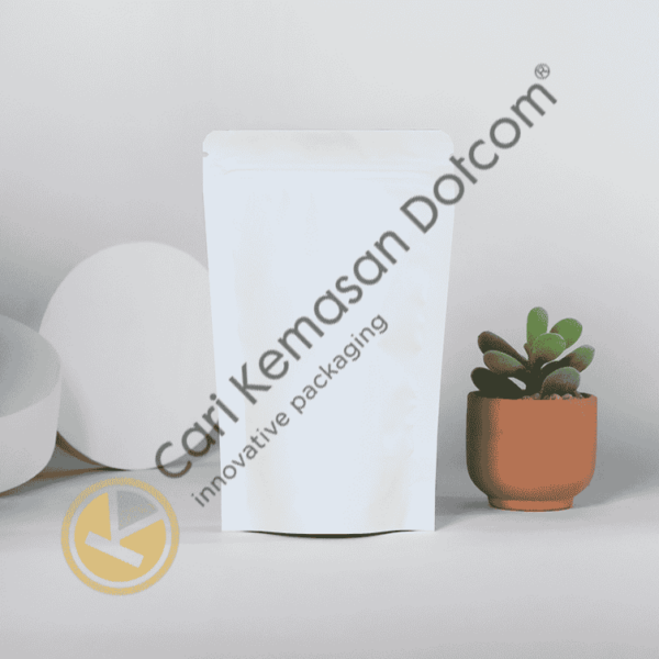Standing Pouch Ziplock Non Window Putih Ukuran 130 x 200 mm - Image 2
