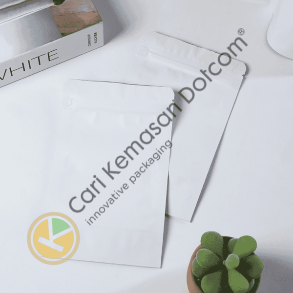 Standing Pouch Ziplock Non Window Putih Ukuran 130 x 200 mm - Image 4