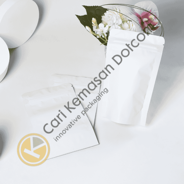 Standing Pouch Ziplock Non Window Putih Ukuran 130 x 200 mm - Image 5