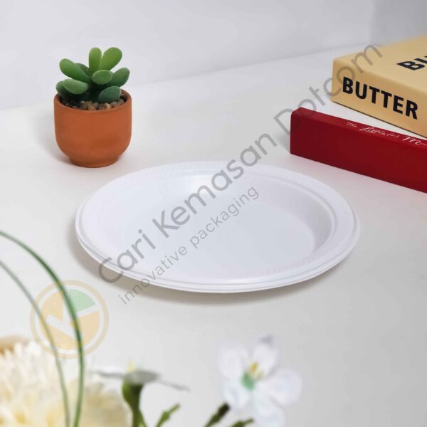 Piring Putih Plastik Ukuran 10 [Isi 50]