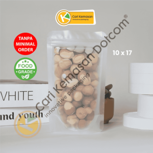 Standing Pouch Ziplock Matte Transparant Ukuran 100 x 170 mm