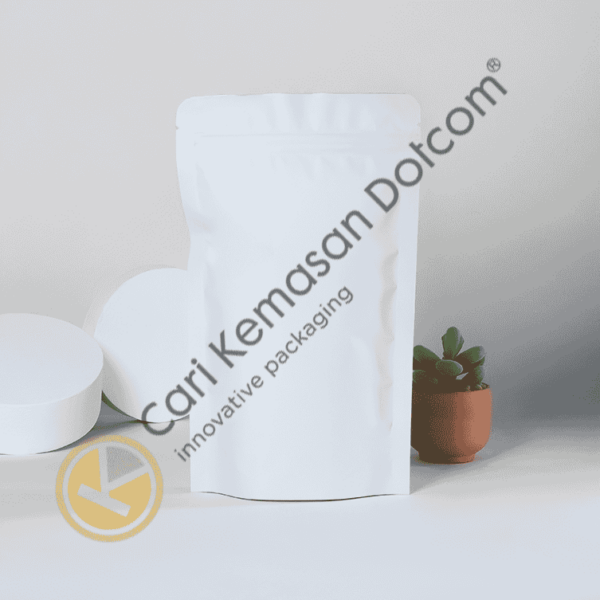 Standing Pouch Ziplock Non Window Putih Ukuran 100 x 160 mm