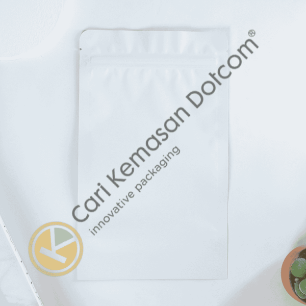 Standing Pouch Ziplock Non Window Putih Ukuran 100 x 160 mm - Image 2