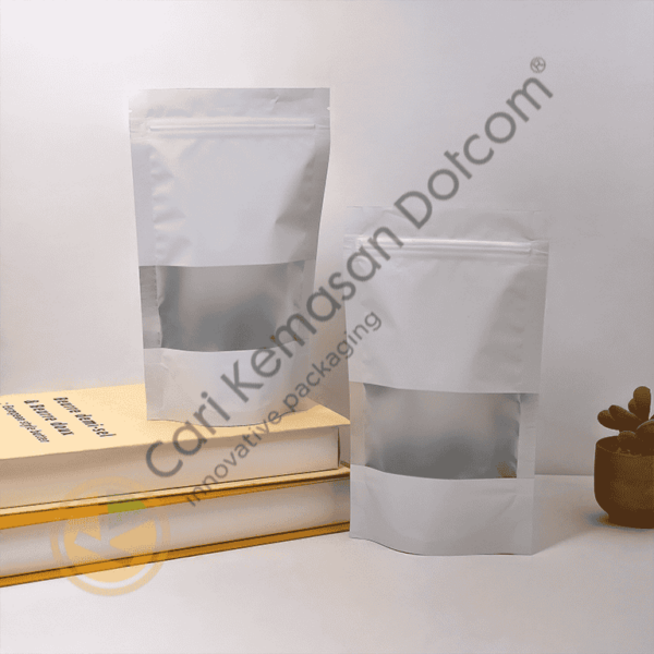 Standing Pouch Ziplock Window Putih Ukuran 160 x 240 mm - Image 2